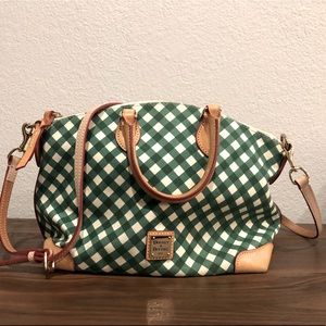 Dooney & Bourke green gingham satchel